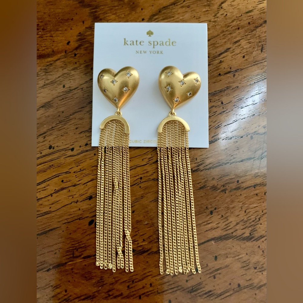 Kate Spade My Precious Heart Fringe Drop Earrings